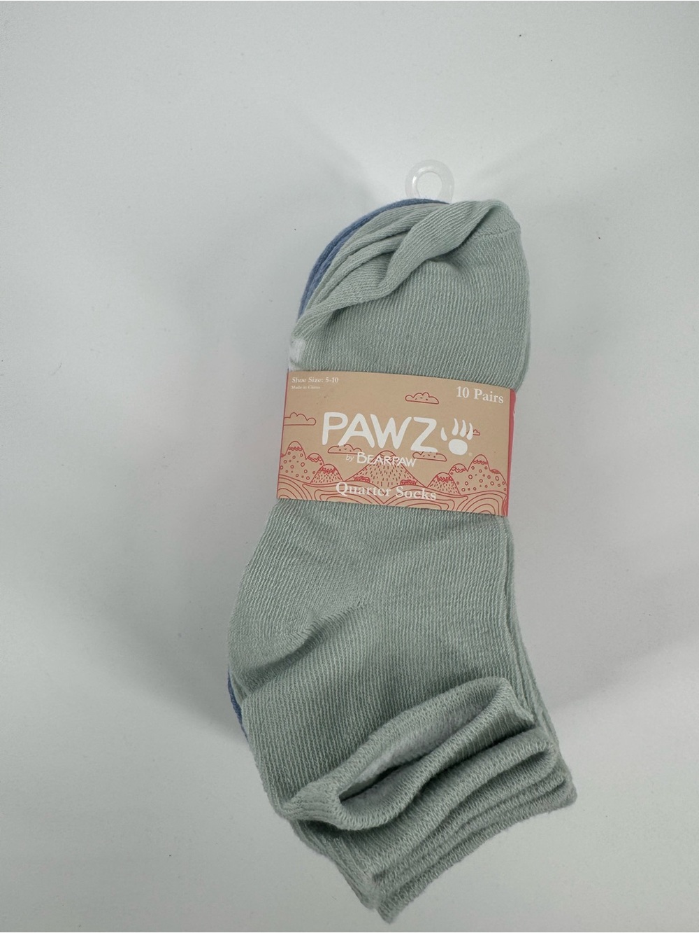 Bearpaw-PAWZ Womens Light Gray Ankle Socks - 10 Pairs